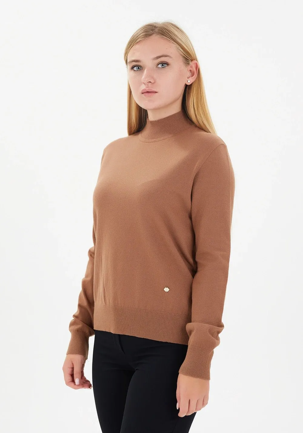 Modest Sporty Style Long Sleeve Turtleneck Sweater