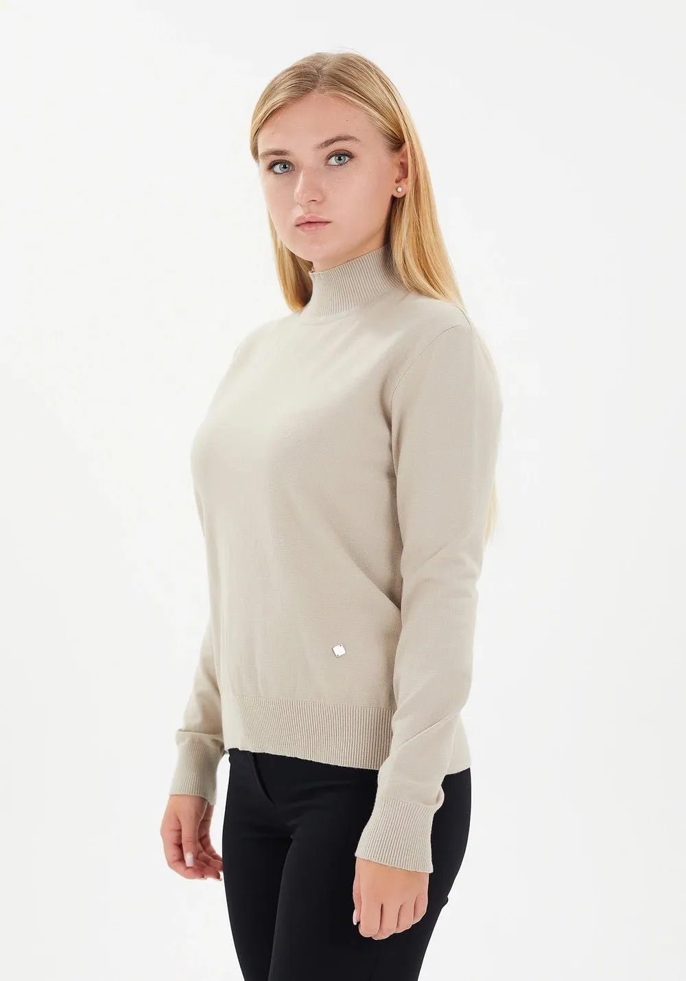 Modest Sporty Style Long Sleeve Turtleneck Sweater