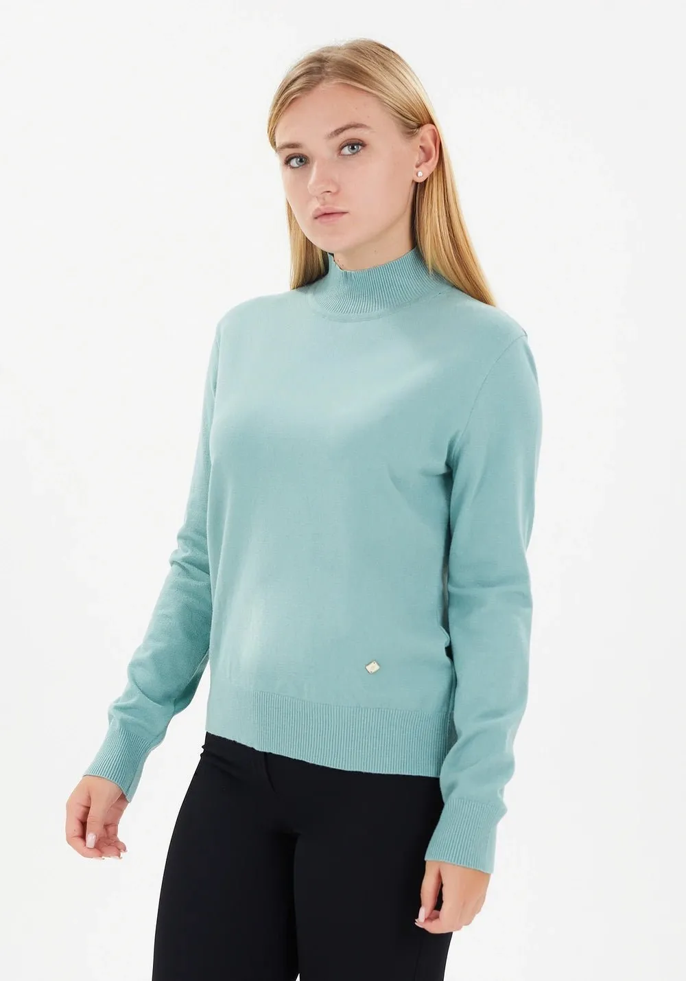 Modest Sporty Style Long Sleeve Turtleneck Sweater