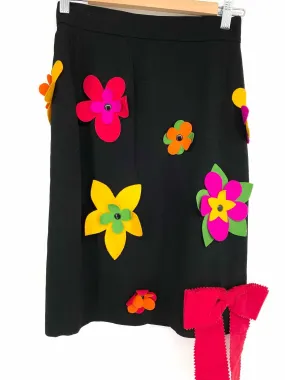 Moschino Cheap and Chic Women's Black pencil Floral Size 8 Skirt