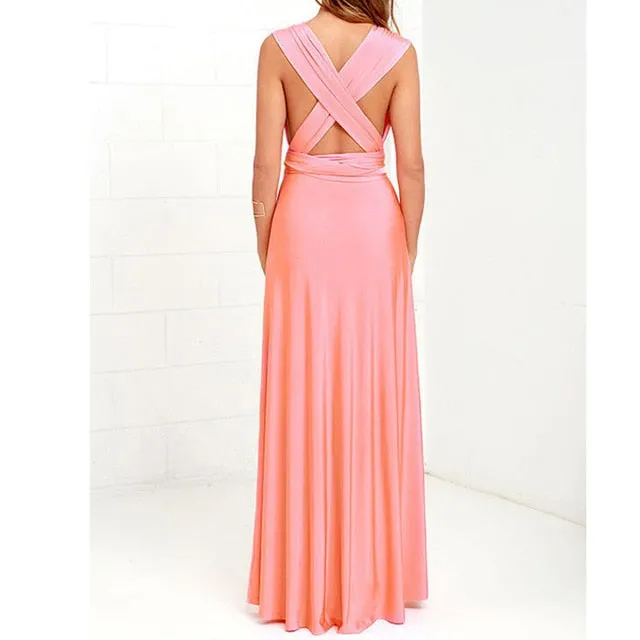 Multiway Wrap Convertible Boho Maxi Club Bandage Long Party Bridesmaids Dress