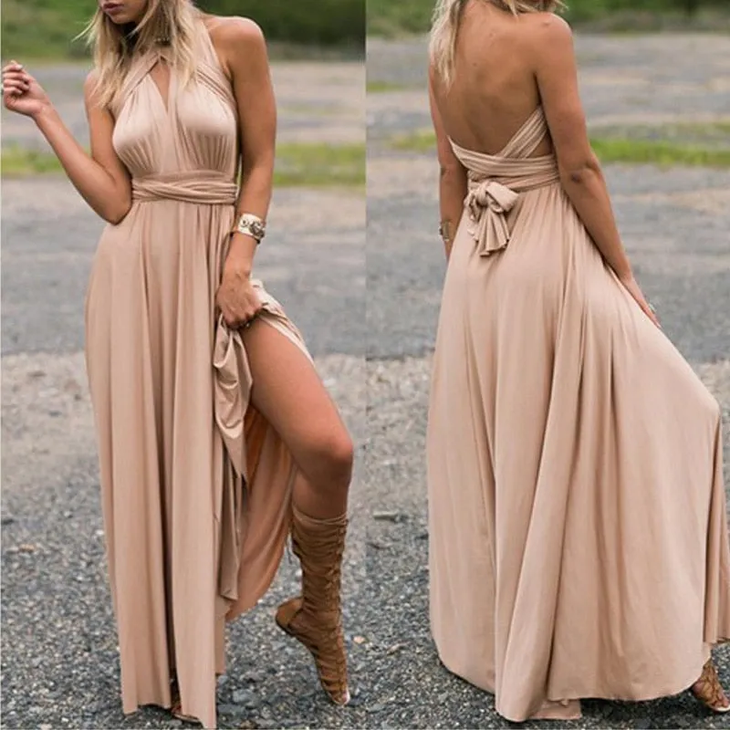 Multiway Wrap Convertible Boho Maxi Club Bandage Long Party Bridesmaids Dress