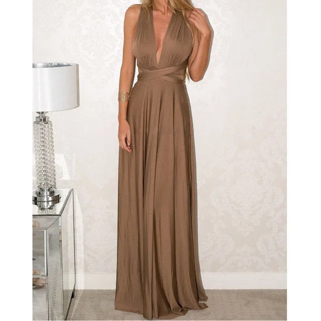 Multiway Wrap Convertible Boho Maxi Club Bandage Long Party Bridesmaids Dress