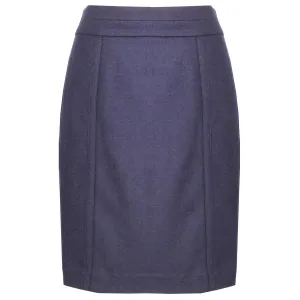 Navy Wool Pencil Skirt