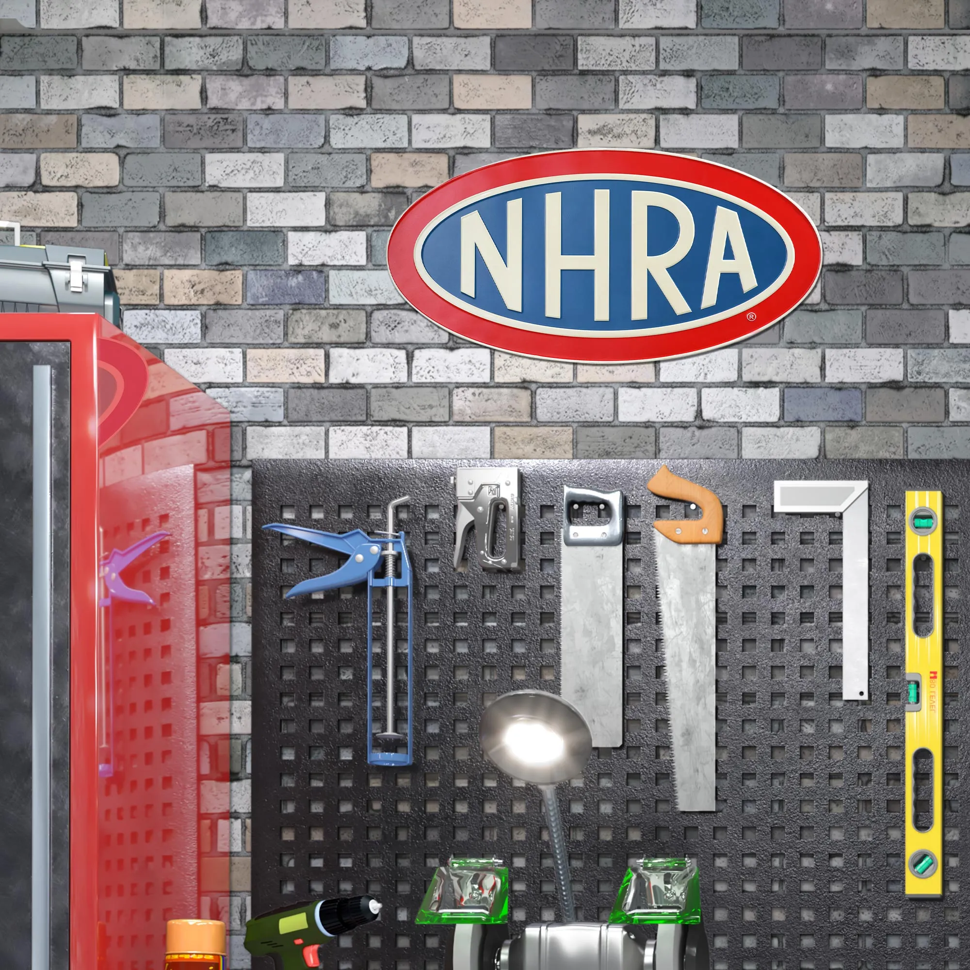 NHRA Logo Embossed Shaped Metal Wall Sign - 22.5" x 11"