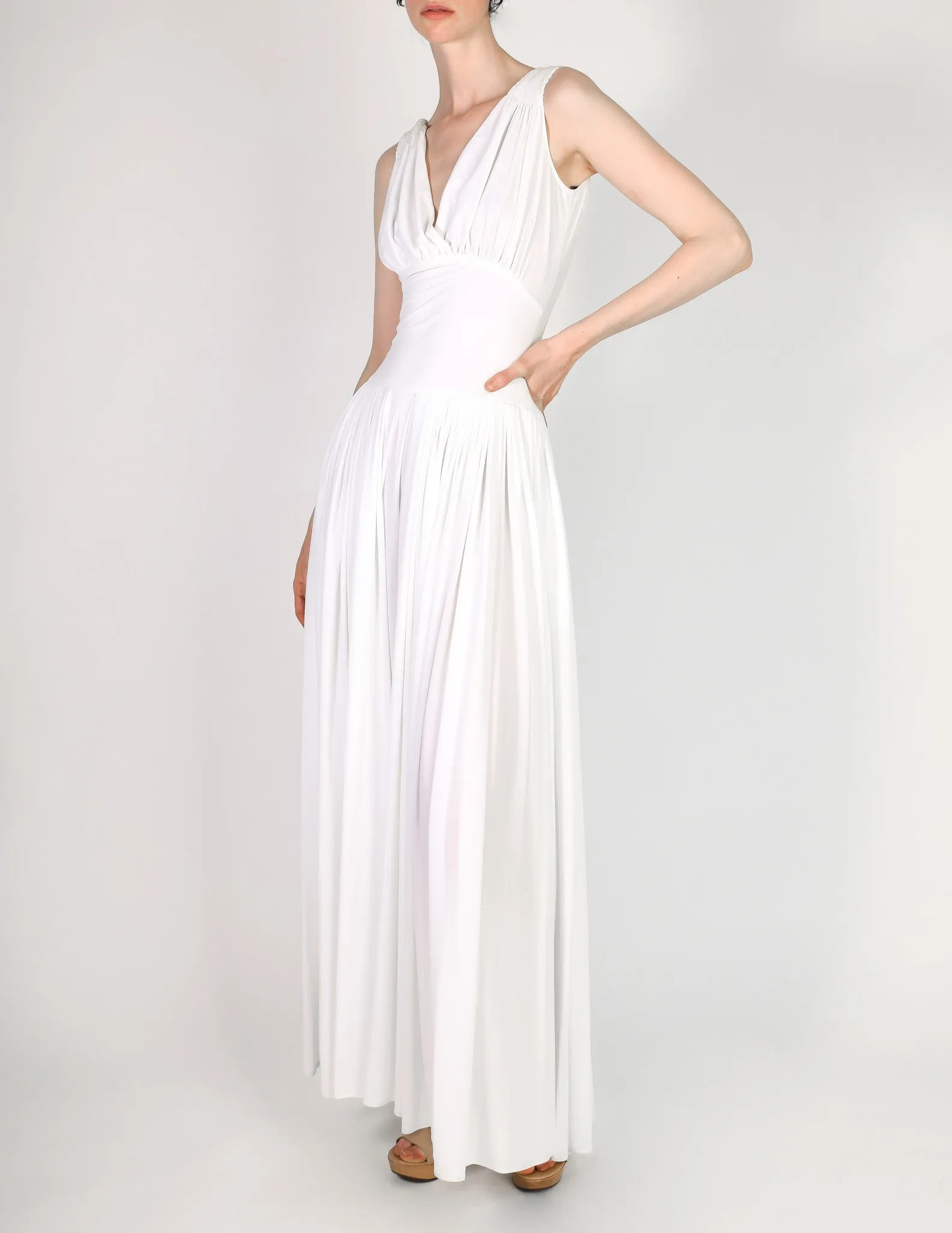 Norma Kamali Vintage White Palazzo Jumpsuit