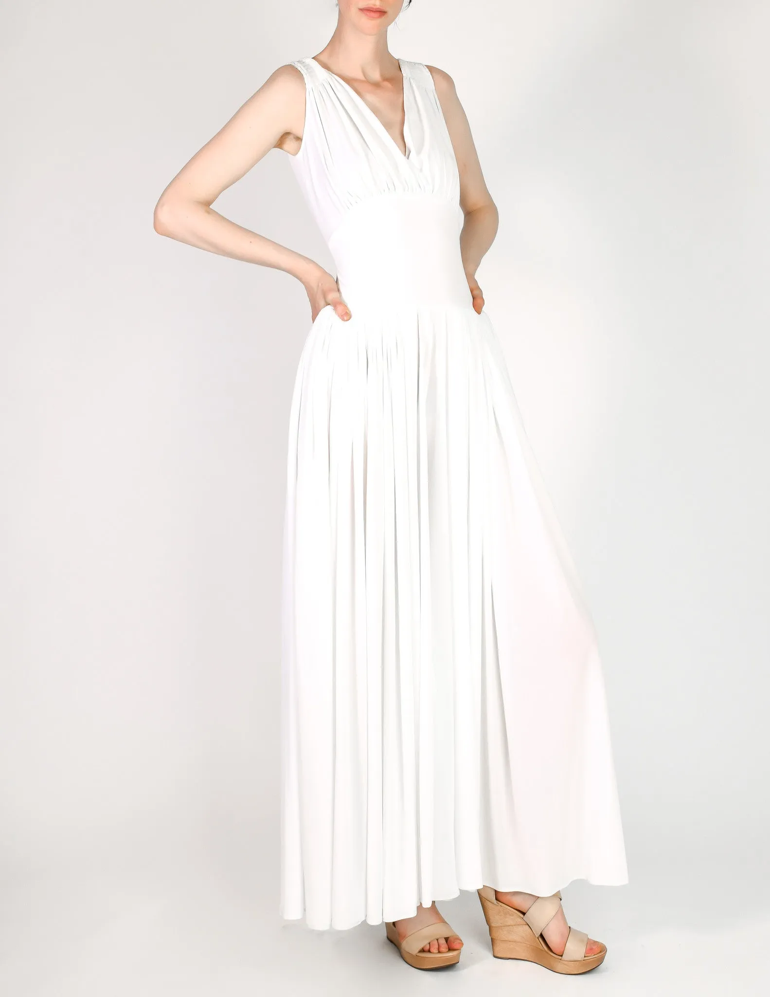 Norma Kamali Vintage White Palazzo Jumpsuit