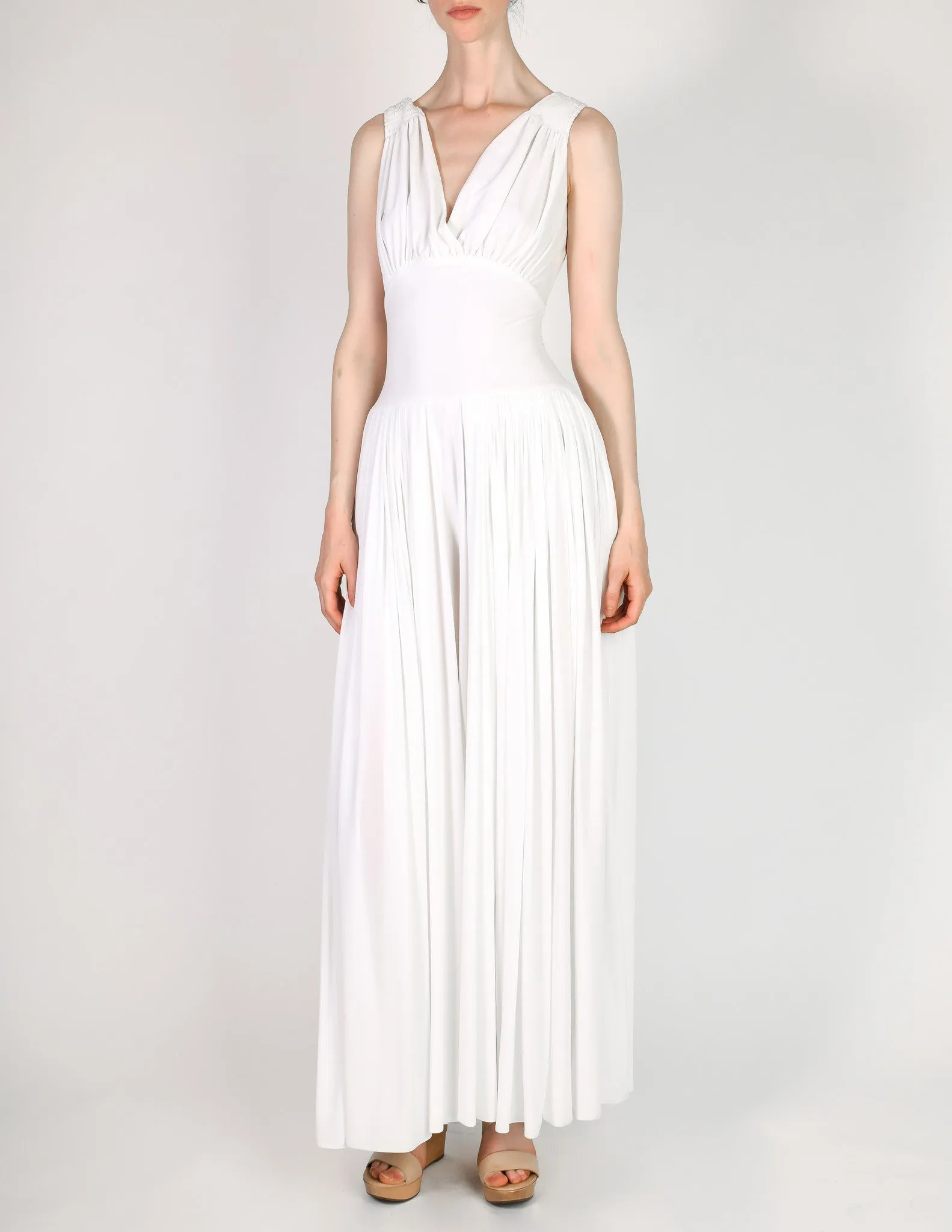 Norma Kamali Vintage White Palazzo Jumpsuit