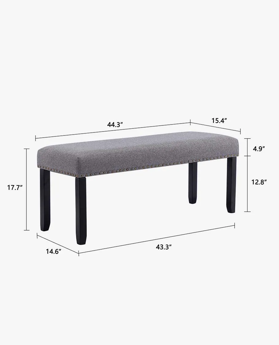 Oakland Faux Linen Upholstered Bench