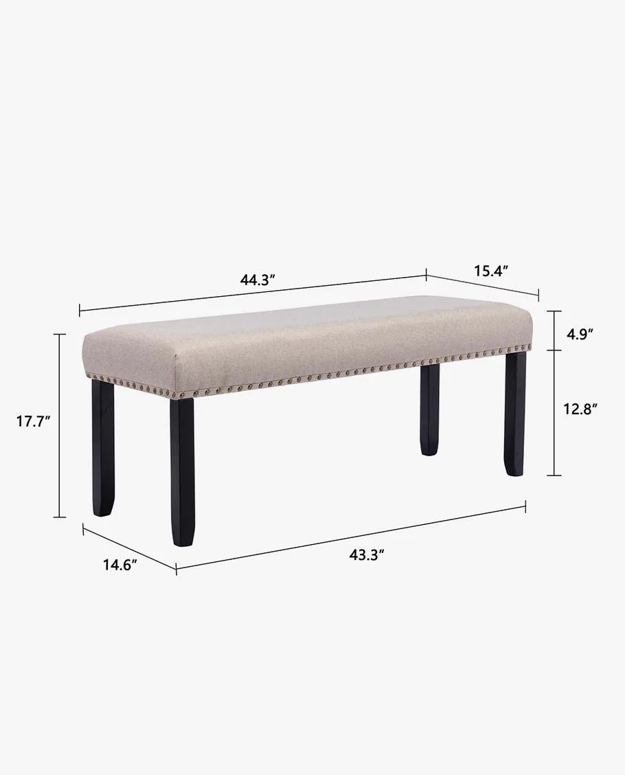 Oakland Faux Linen Upholstered Bench