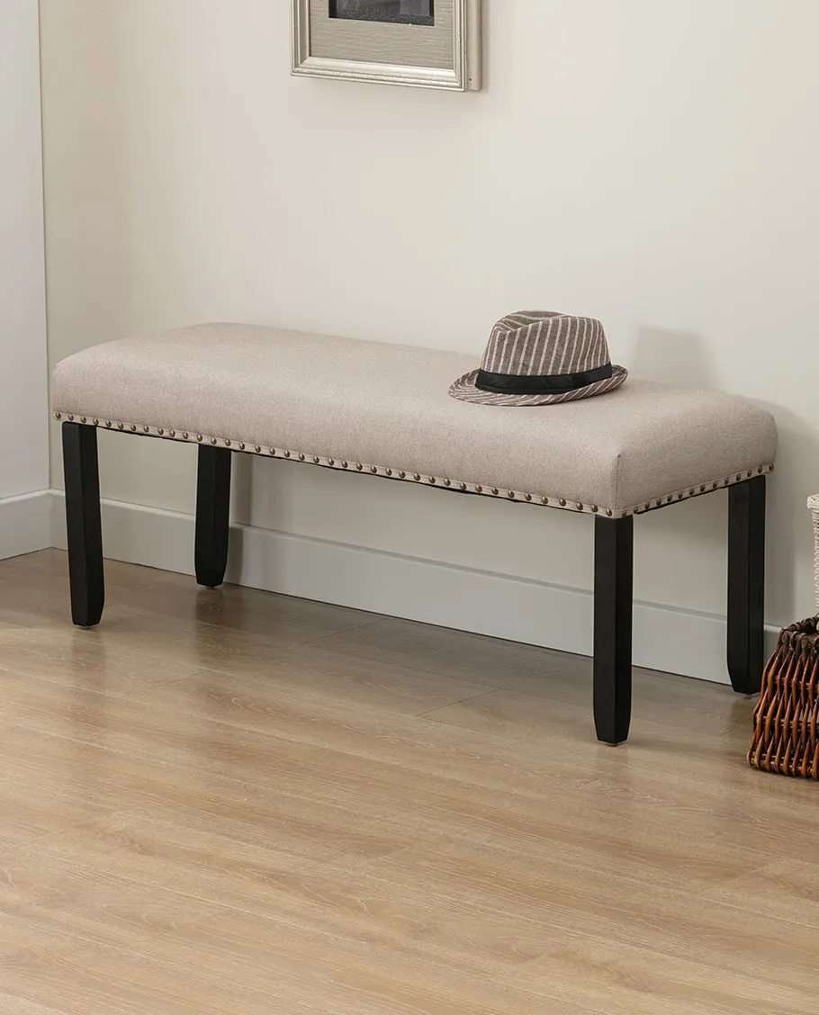 Oakland Faux Linen Upholstered Bench