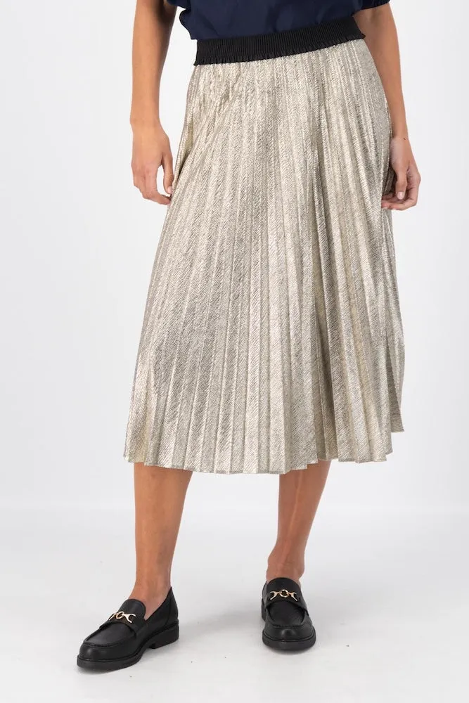 Olga de Polga Champagne Pleat Skirt - Gold