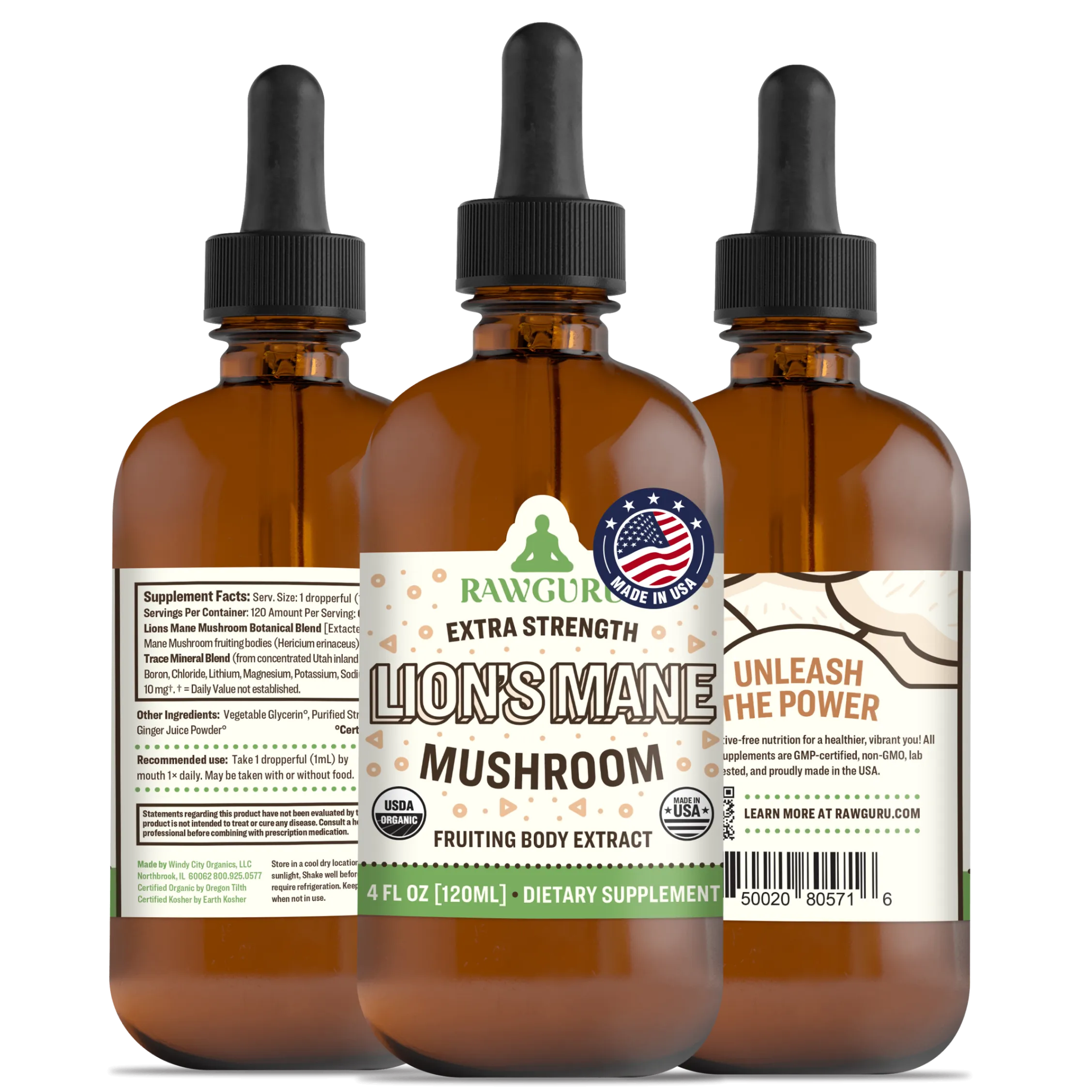 Organic Lion's Mane Mushroom Tincture - 120ML