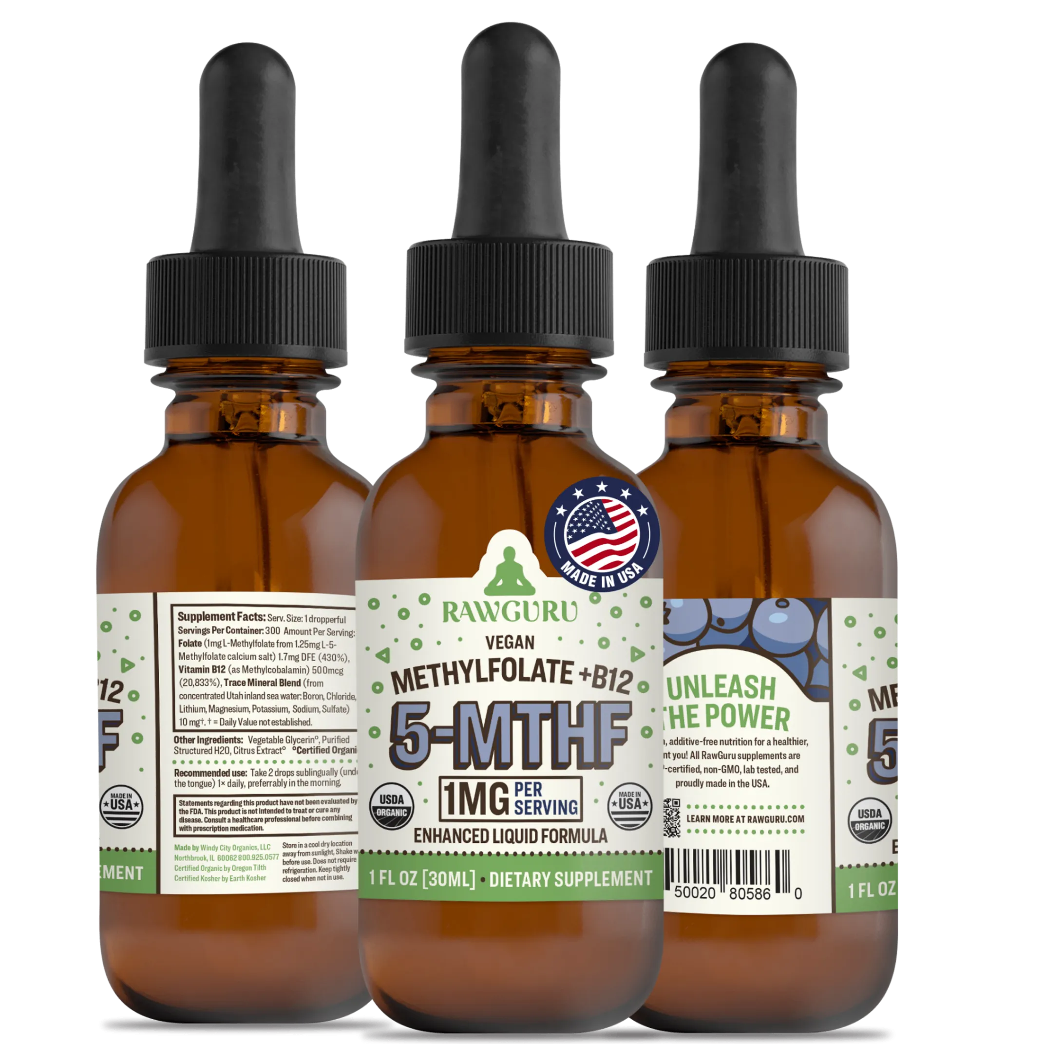 Organic Methylfolate 1mg   B12 (3 Month Supply) 3 SKU