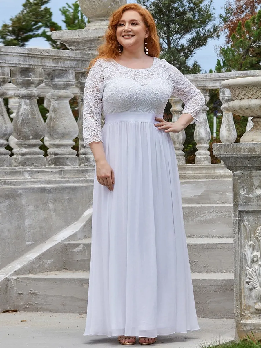 Outdoor Casual Lace & Chiffon Wedding Dress for Eloping