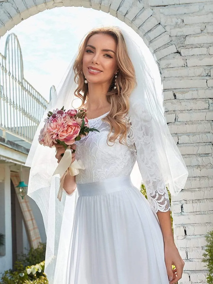 Outdoor Casual Lace & Chiffon Wedding Dress for Eloping