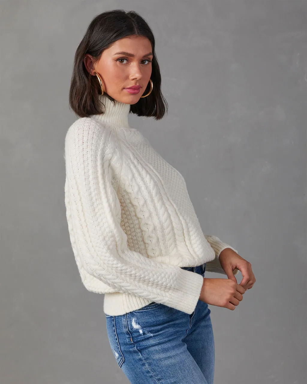 Palvin Cable Knit Turtleneck Sweater