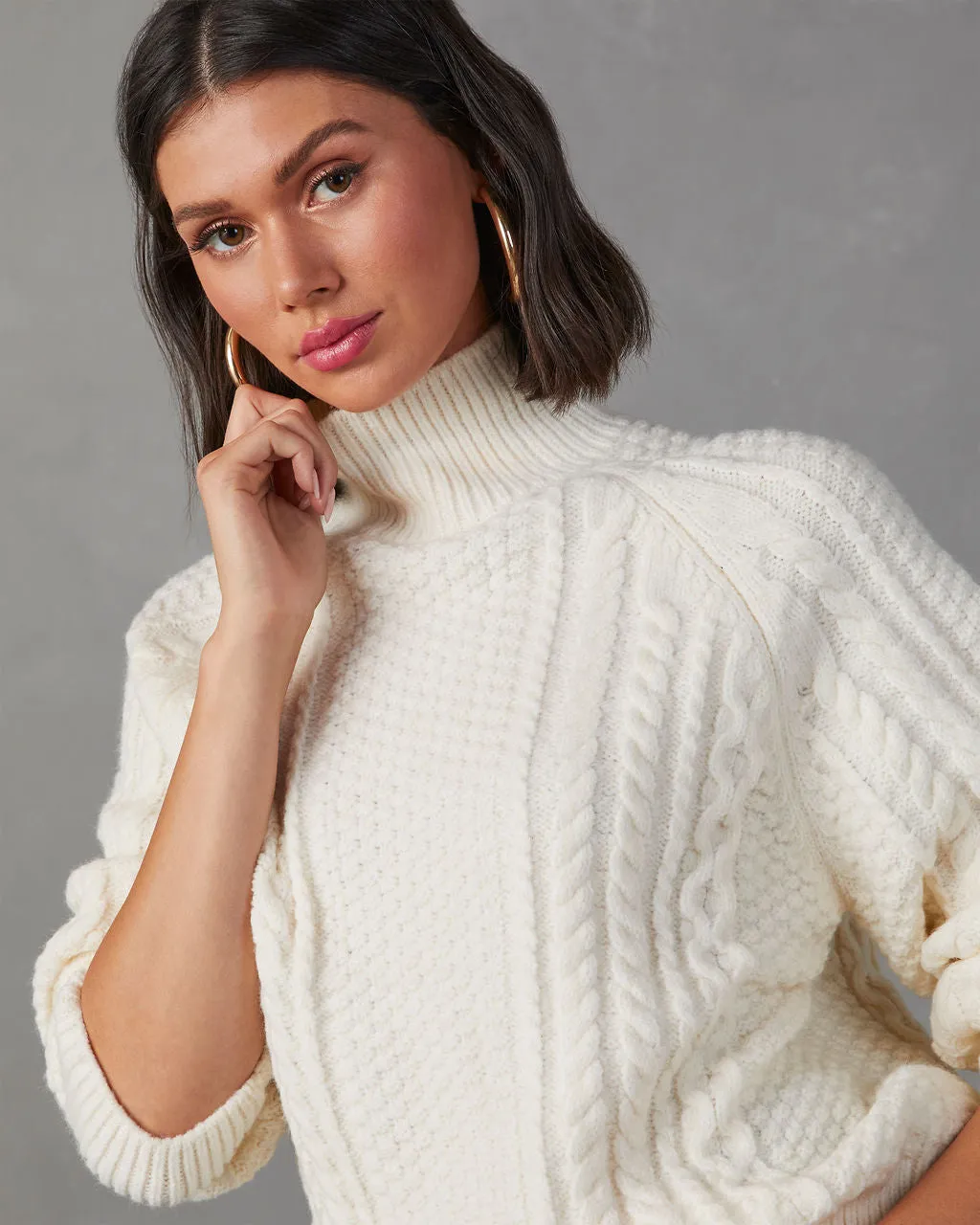 Palvin Cable Knit Turtleneck Sweater