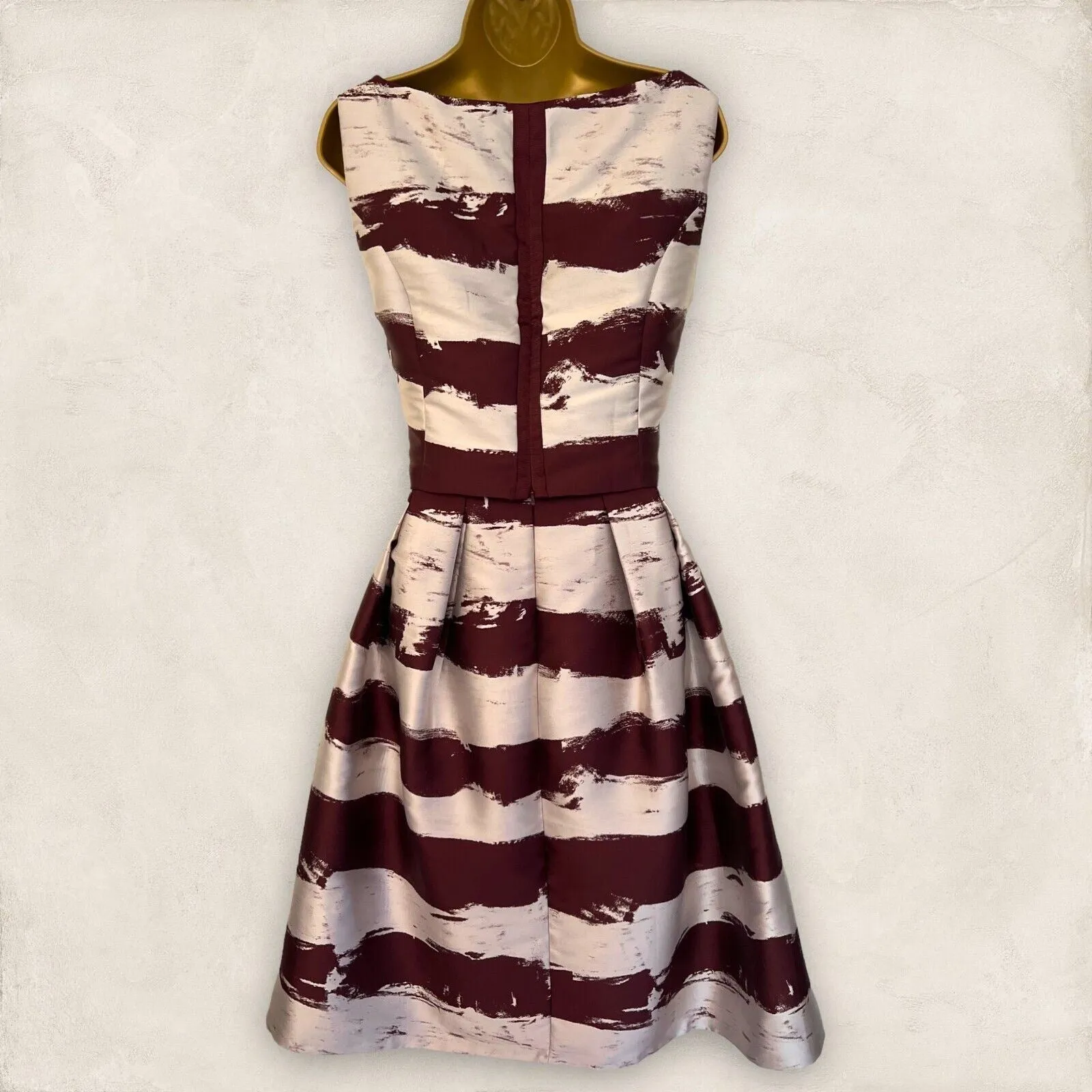 Phase Eight Burgundy & Metallic Silver Skirt & Top UK 14 US 10 EU 42