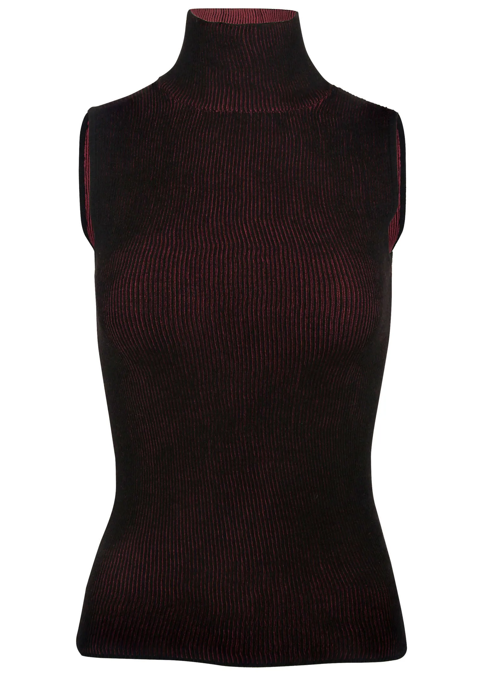 Plaited Tank Sweater - Wine