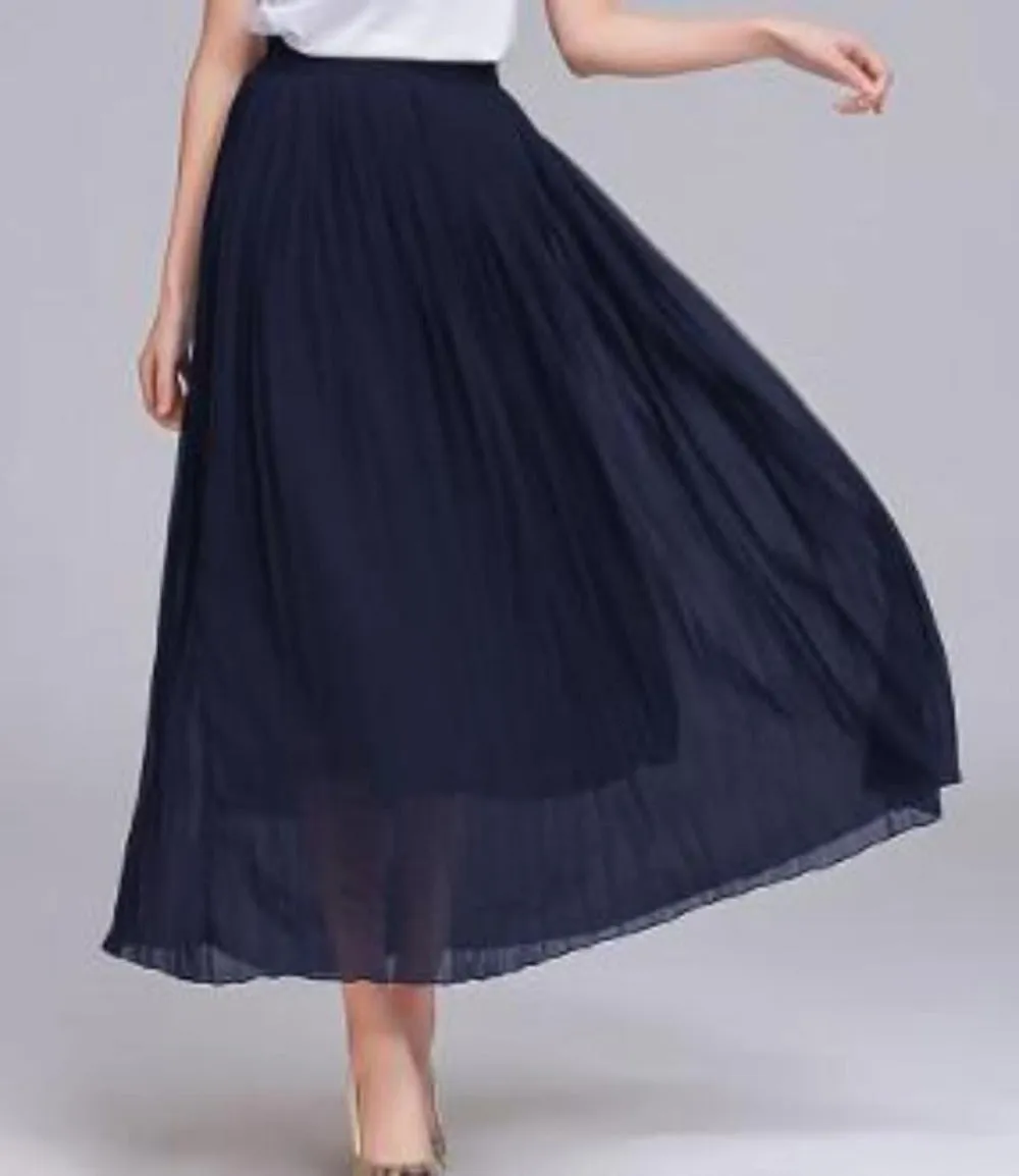 Pleated Chiffon Skirt