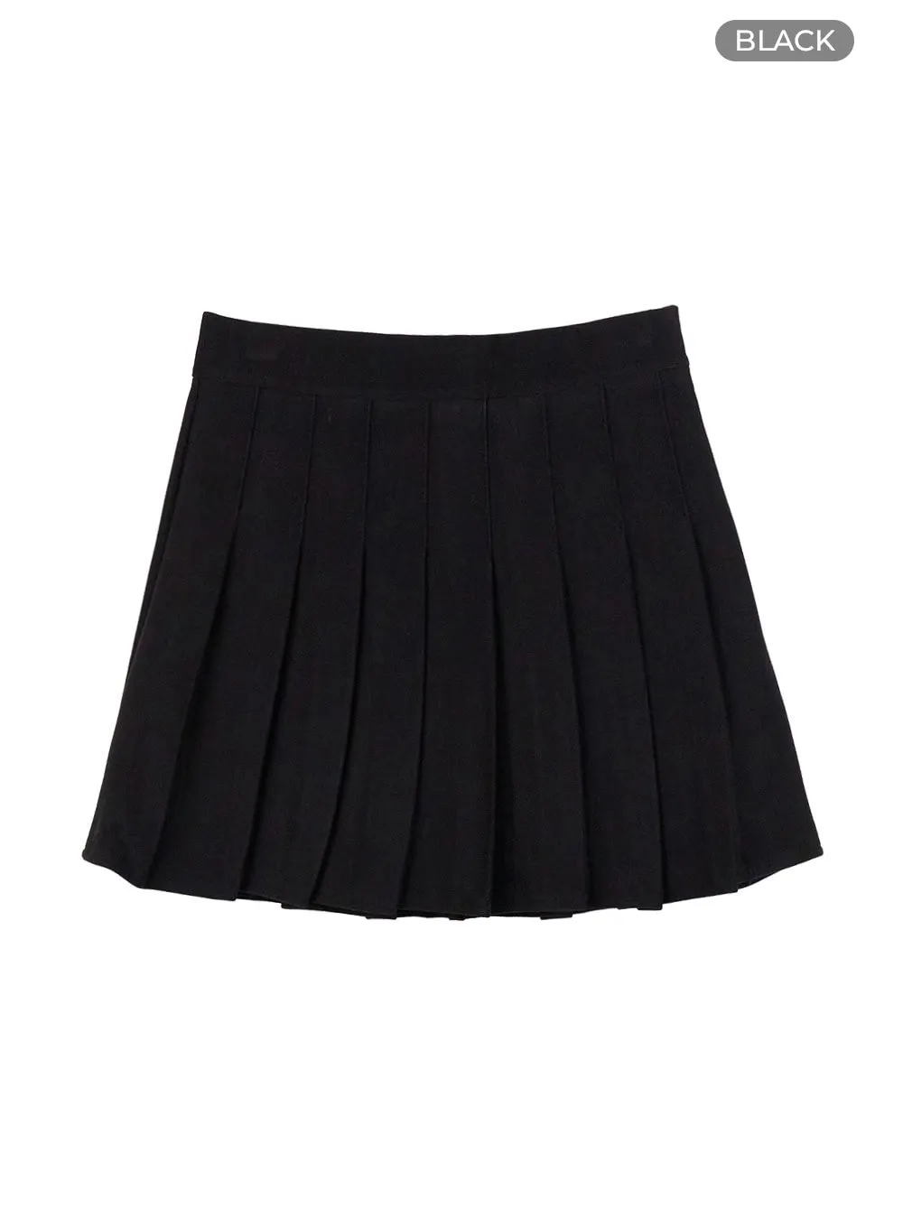 Pleated Cotton Mini Skirt OO429