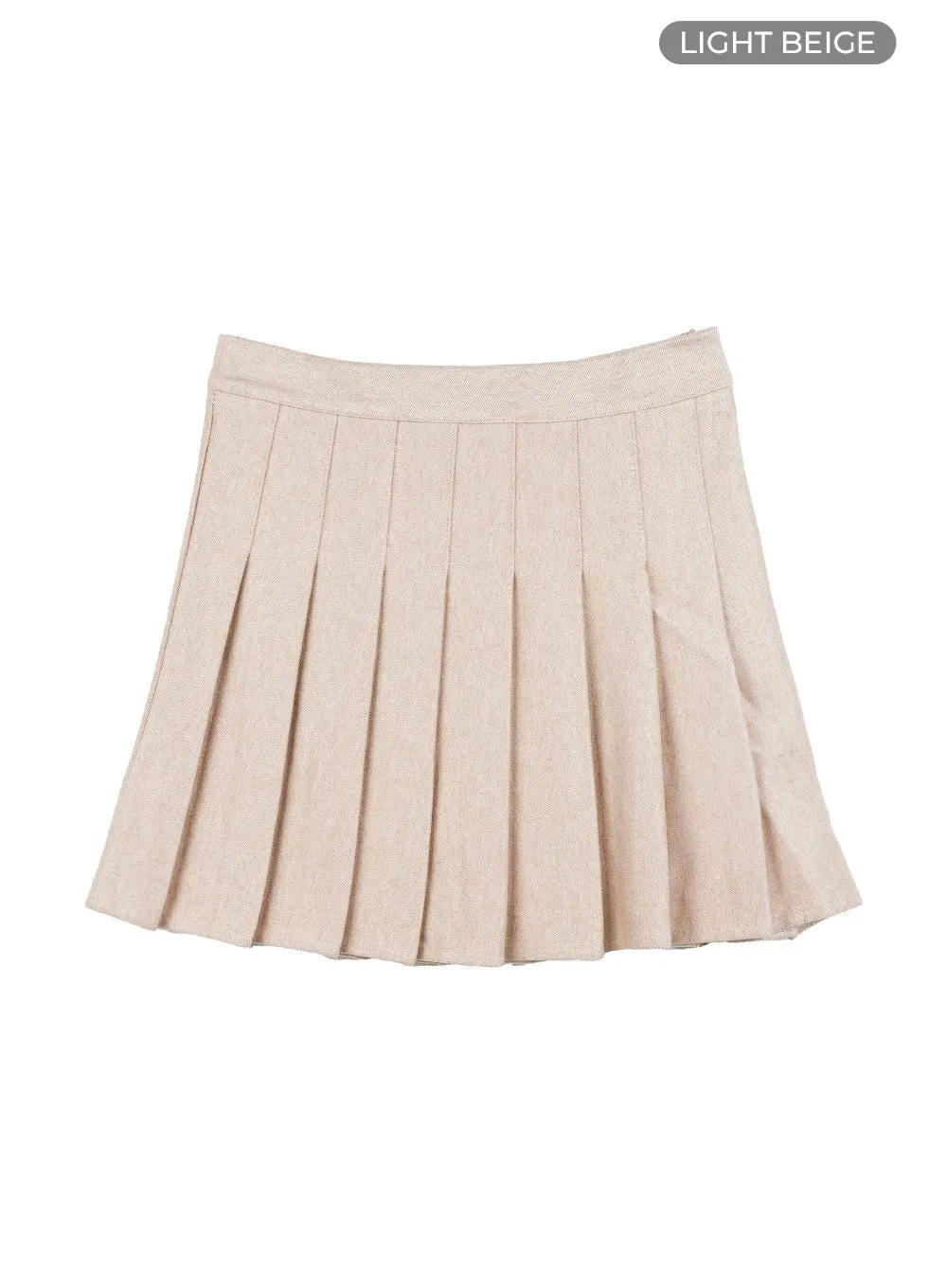 Pleated Cotton Mini Skirt OO429