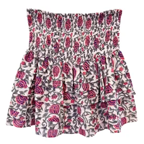 Pleated Smocked Mini Skirt - Cotton