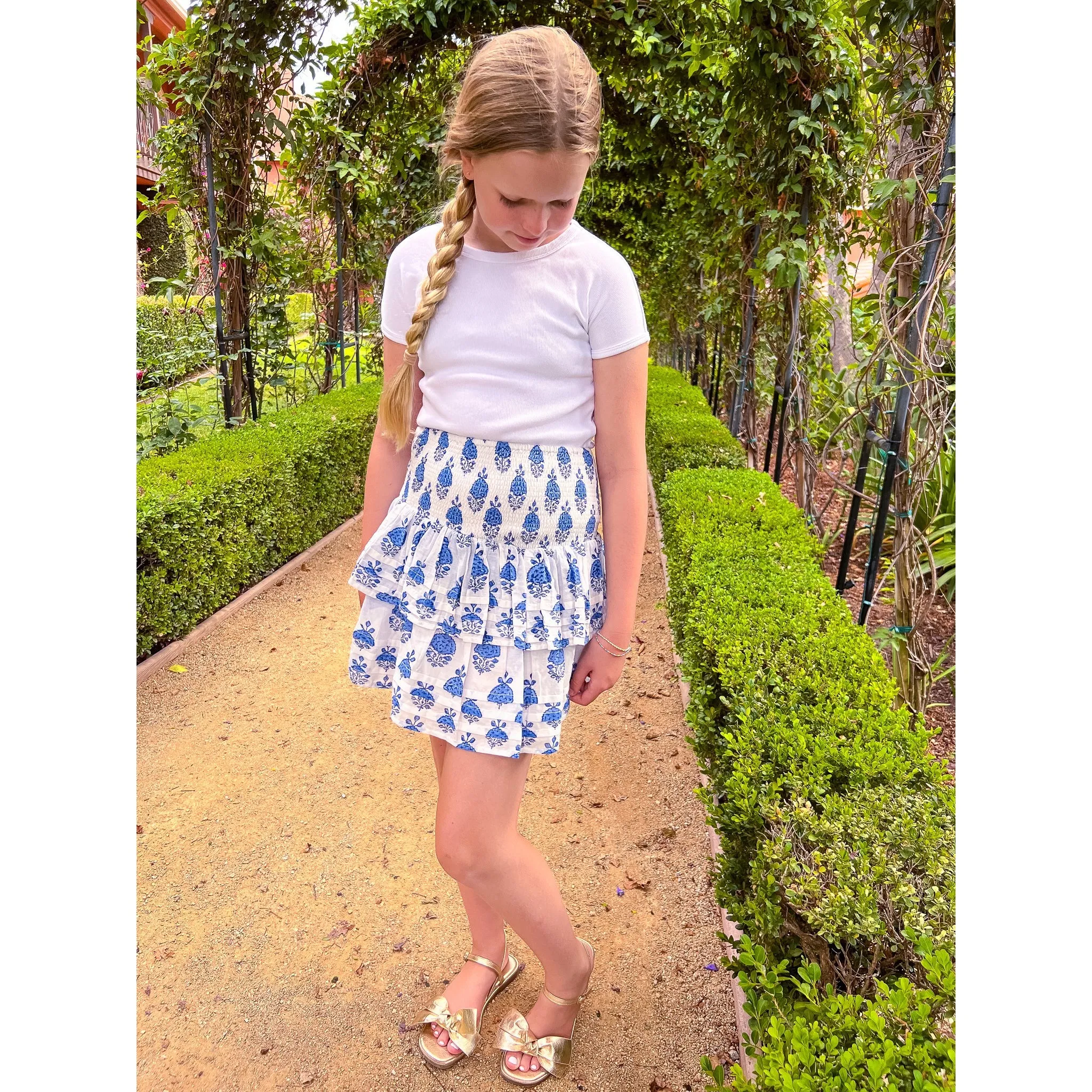 Pleated Smocked Mini Skirt