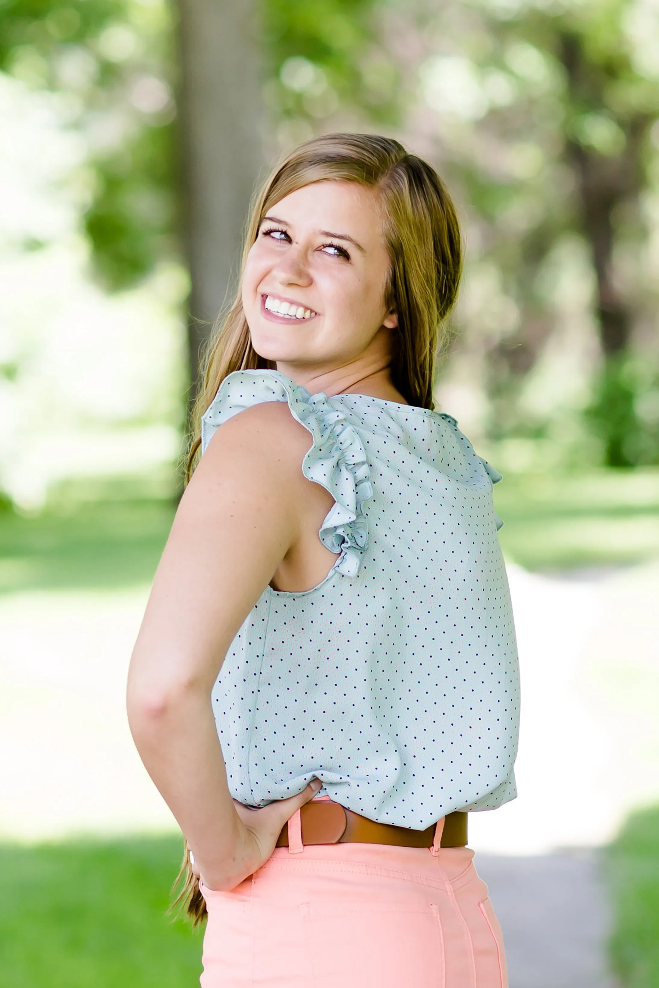 Polka Dot Ruffle Sleeve Top - FINAL SALE