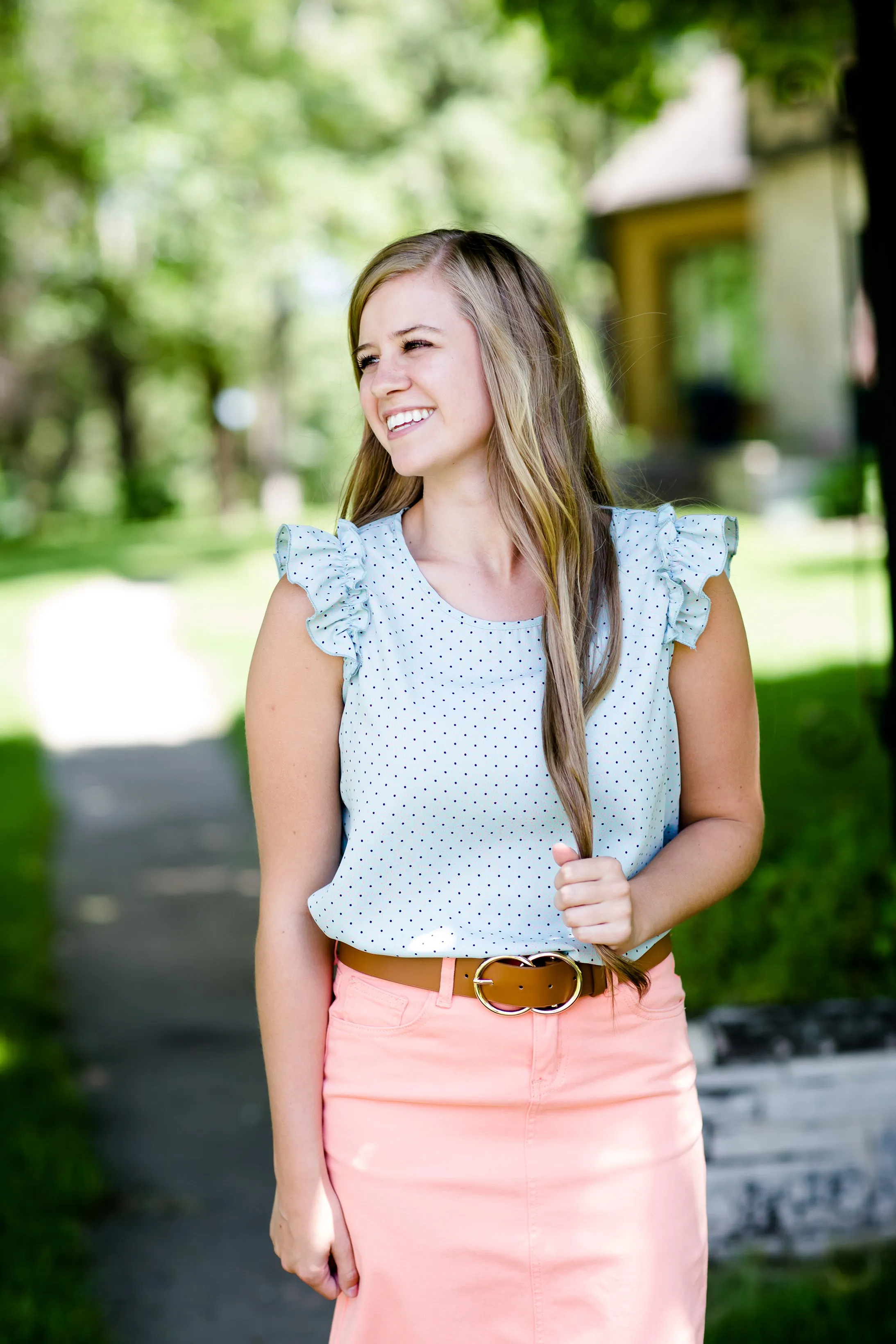 Polka Dot Ruffle Sleeve Top - FINAL SALE