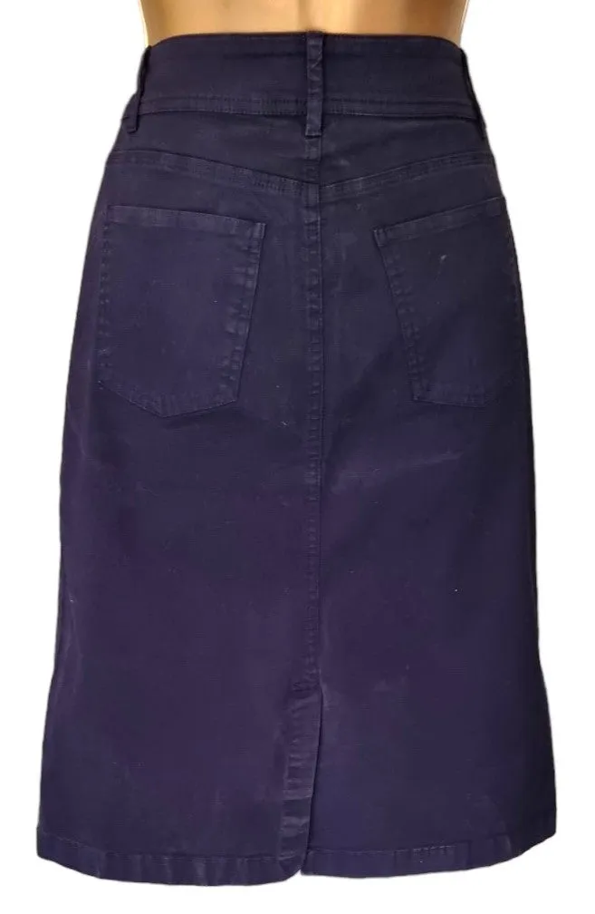 Pomodoro Navy, Stretch Cotton Skirt UK 10 EU 38 US 6