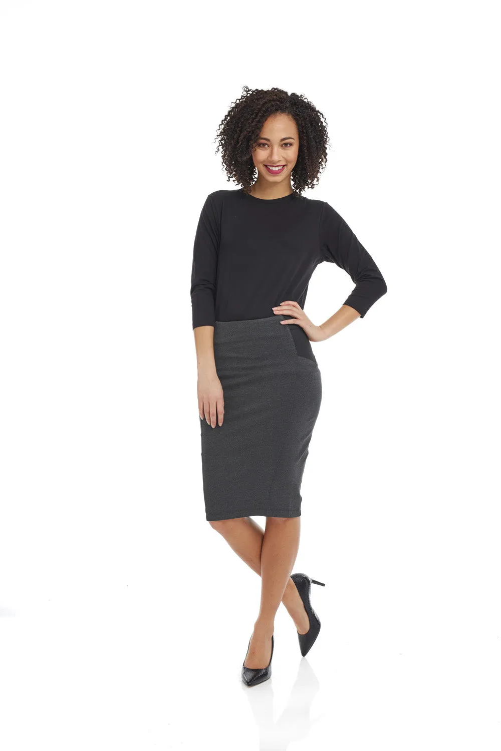 Ponte Office Skirt for Women with Tummy Control ' Charlotte'