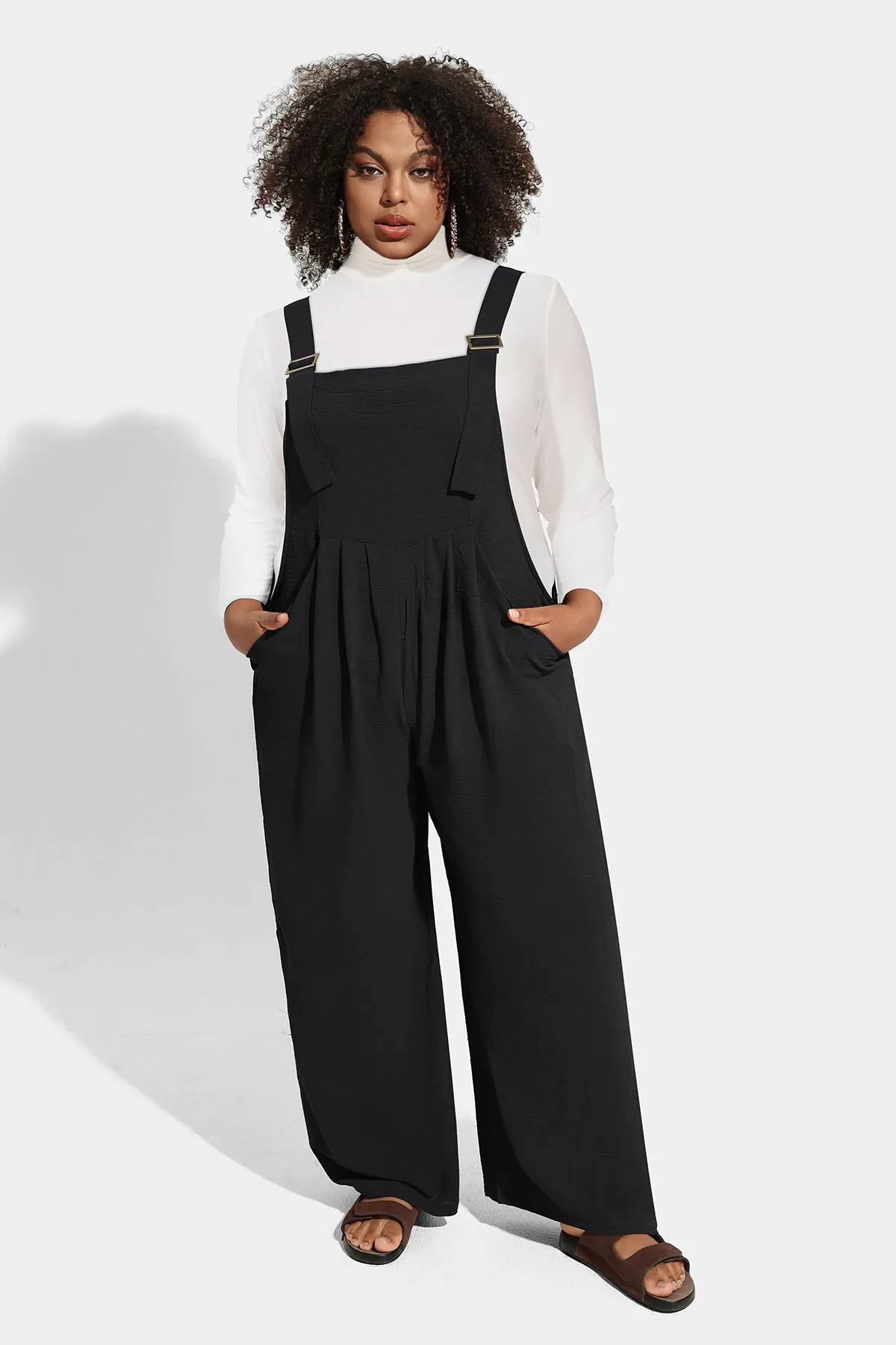 Ritera Wide Leg Brown Jumpsuit with Pockets