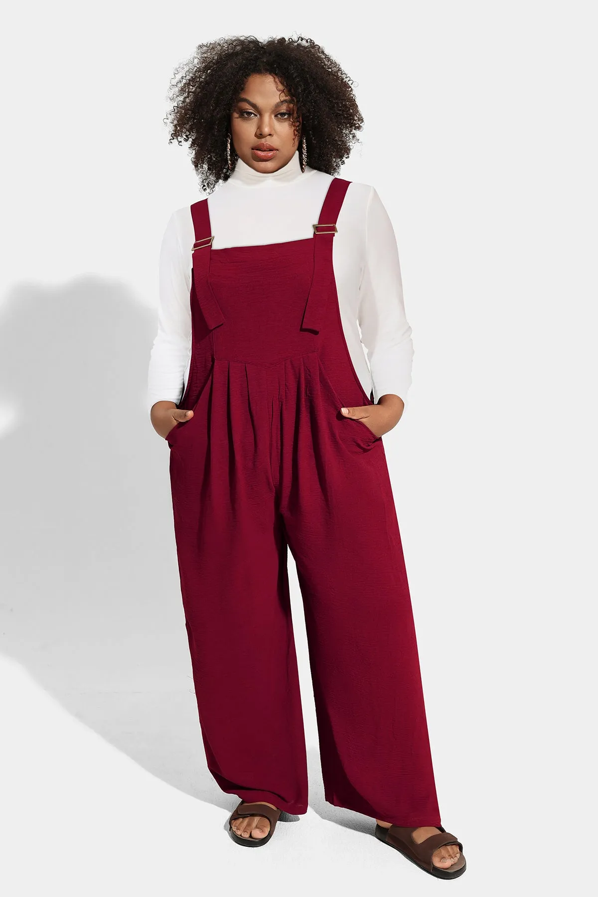 Ritera Wide Leg Brown Jumpsuit with Pockets