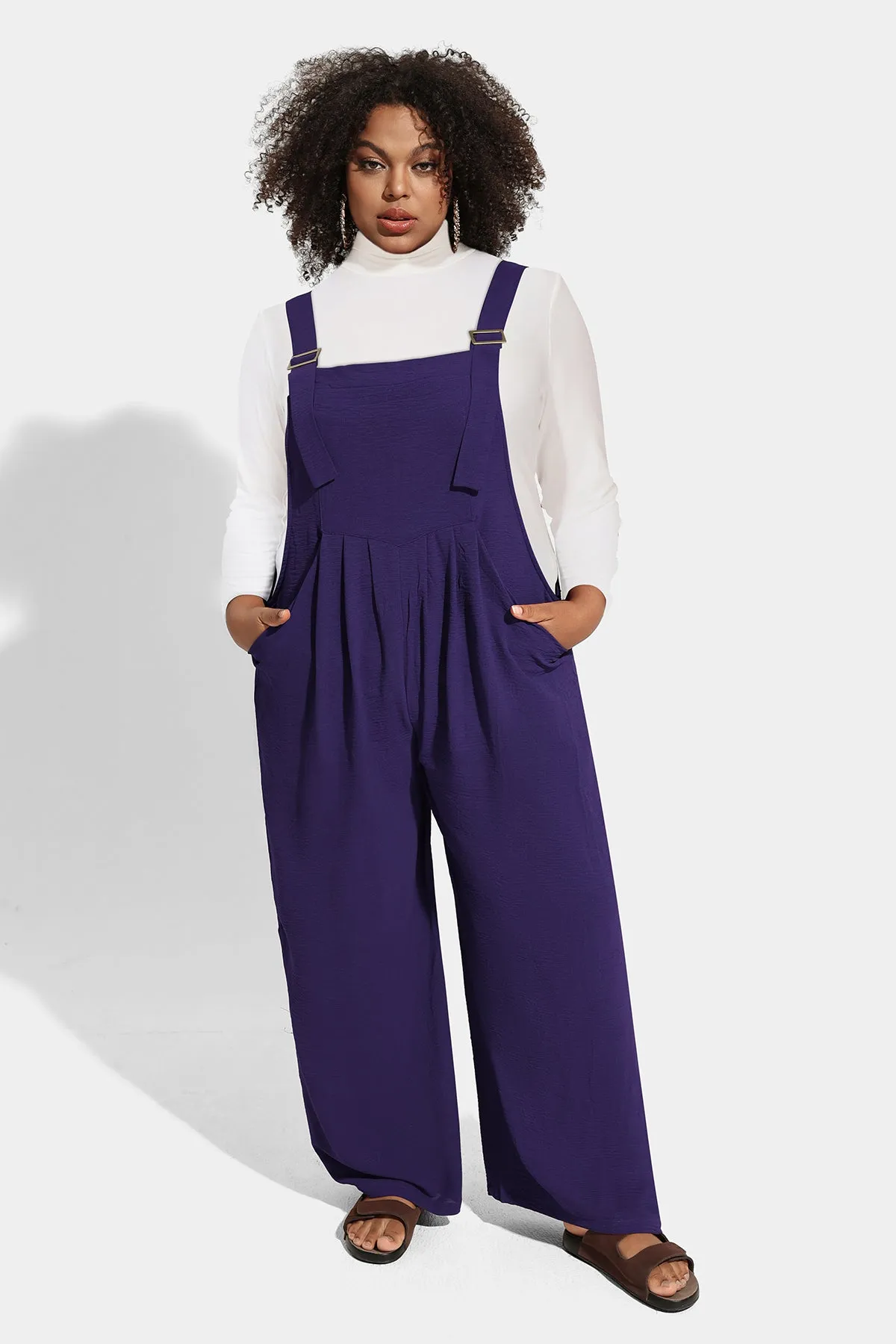 Ritera Wide Leg Brown Jumpsuit with Pockets