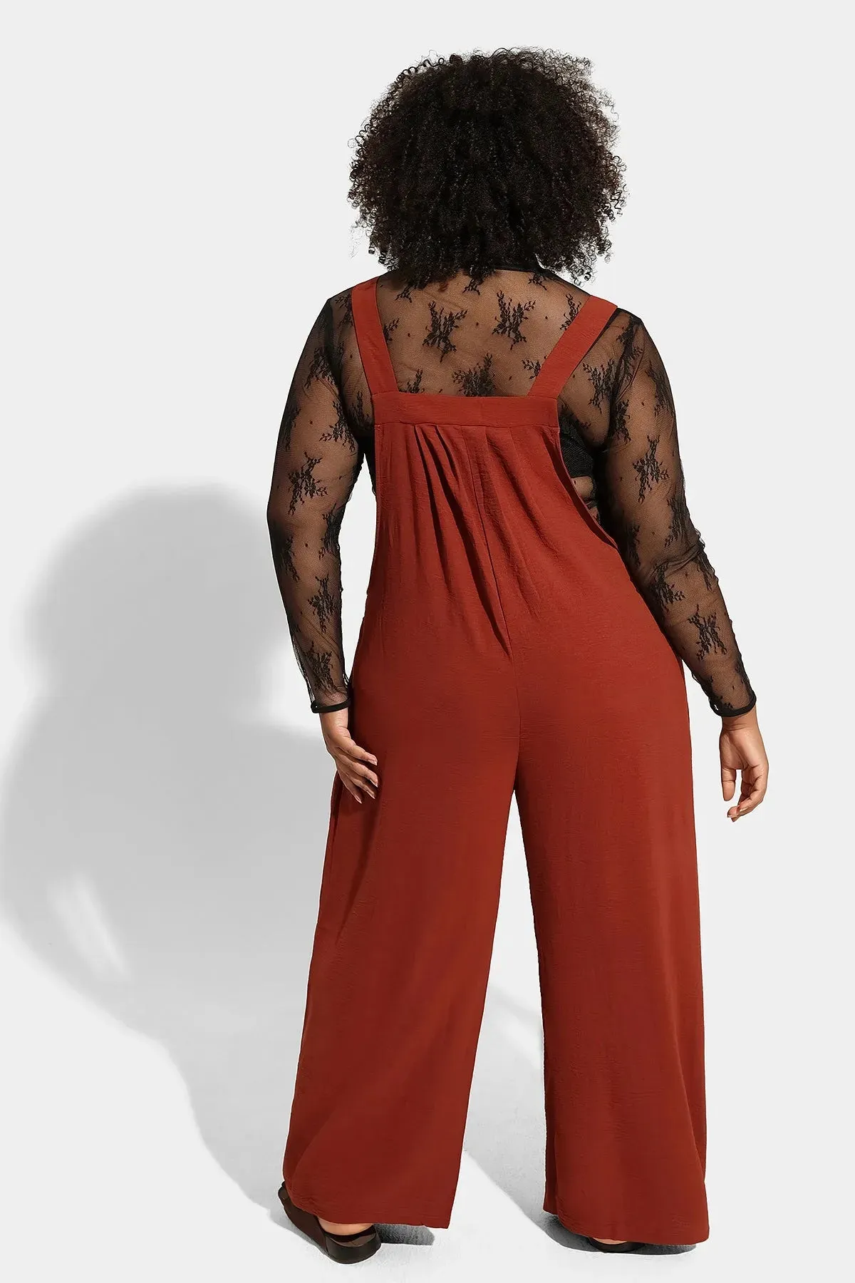 Ritera Wide Leg Brown Jumpsuit with Pockets