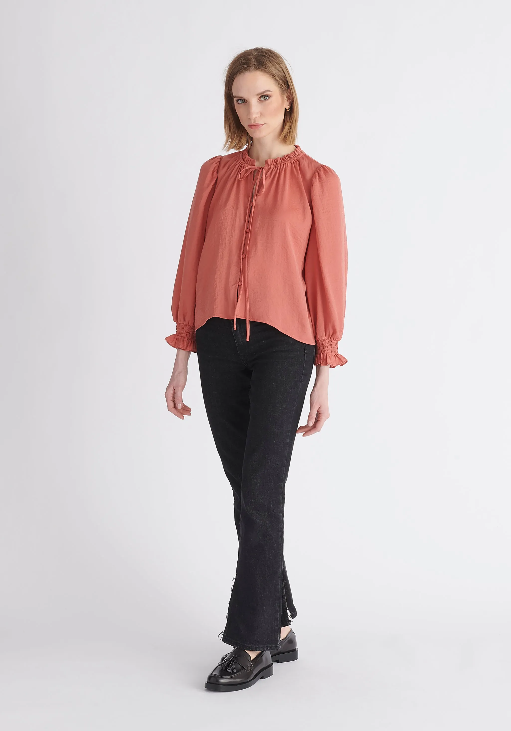 Ruched Collar Blouse