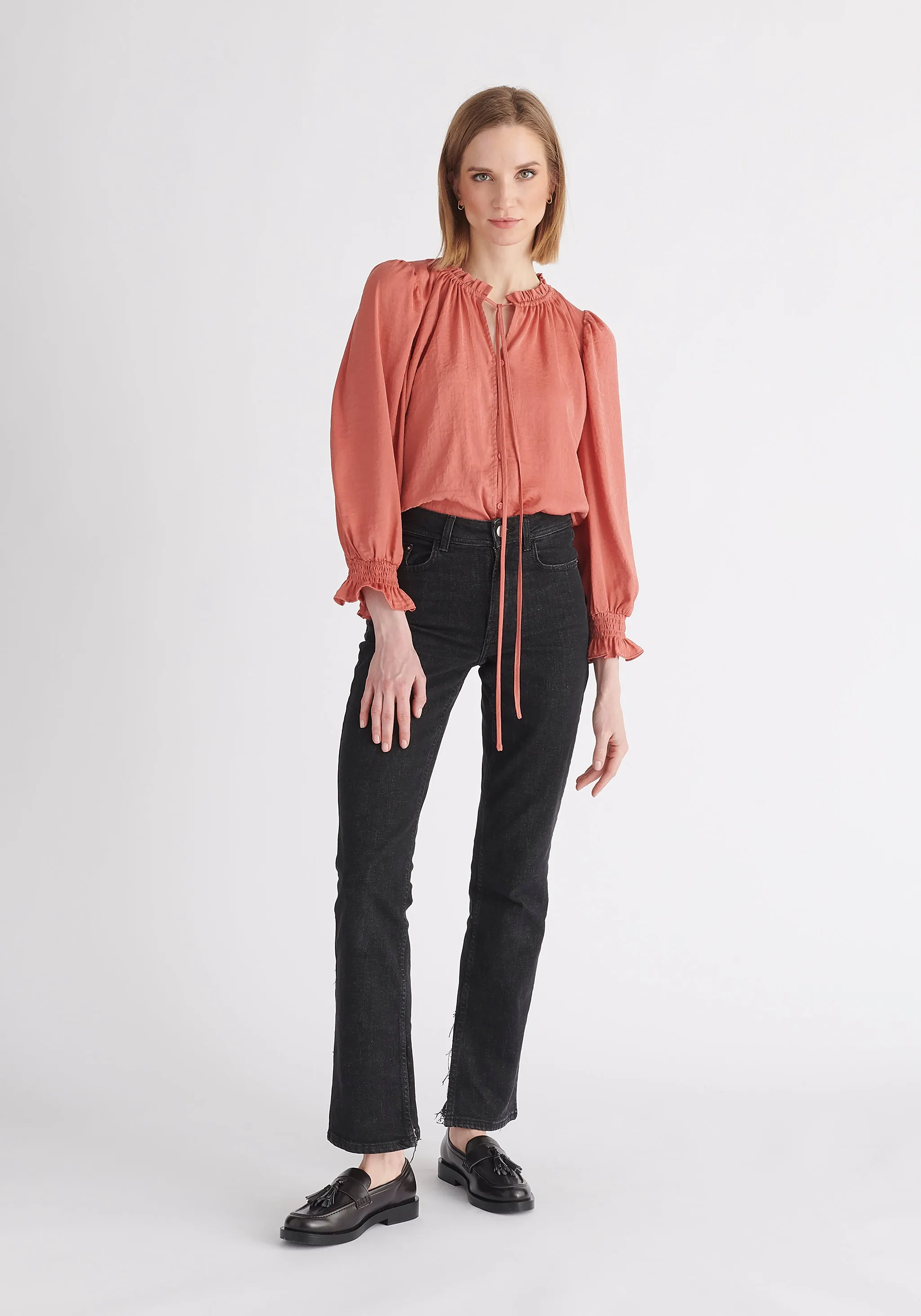 Ruched Collar Blouse