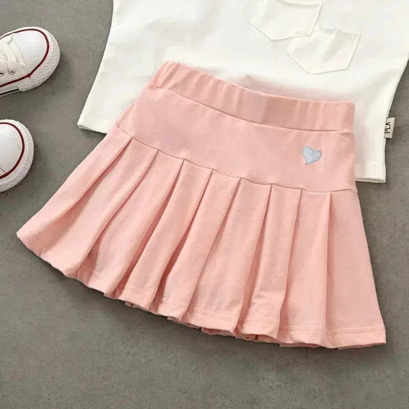 Safety Pants Thin Skirts for Children's Summer Dress with Children Girls New Versatile Pleated Skirt Pants