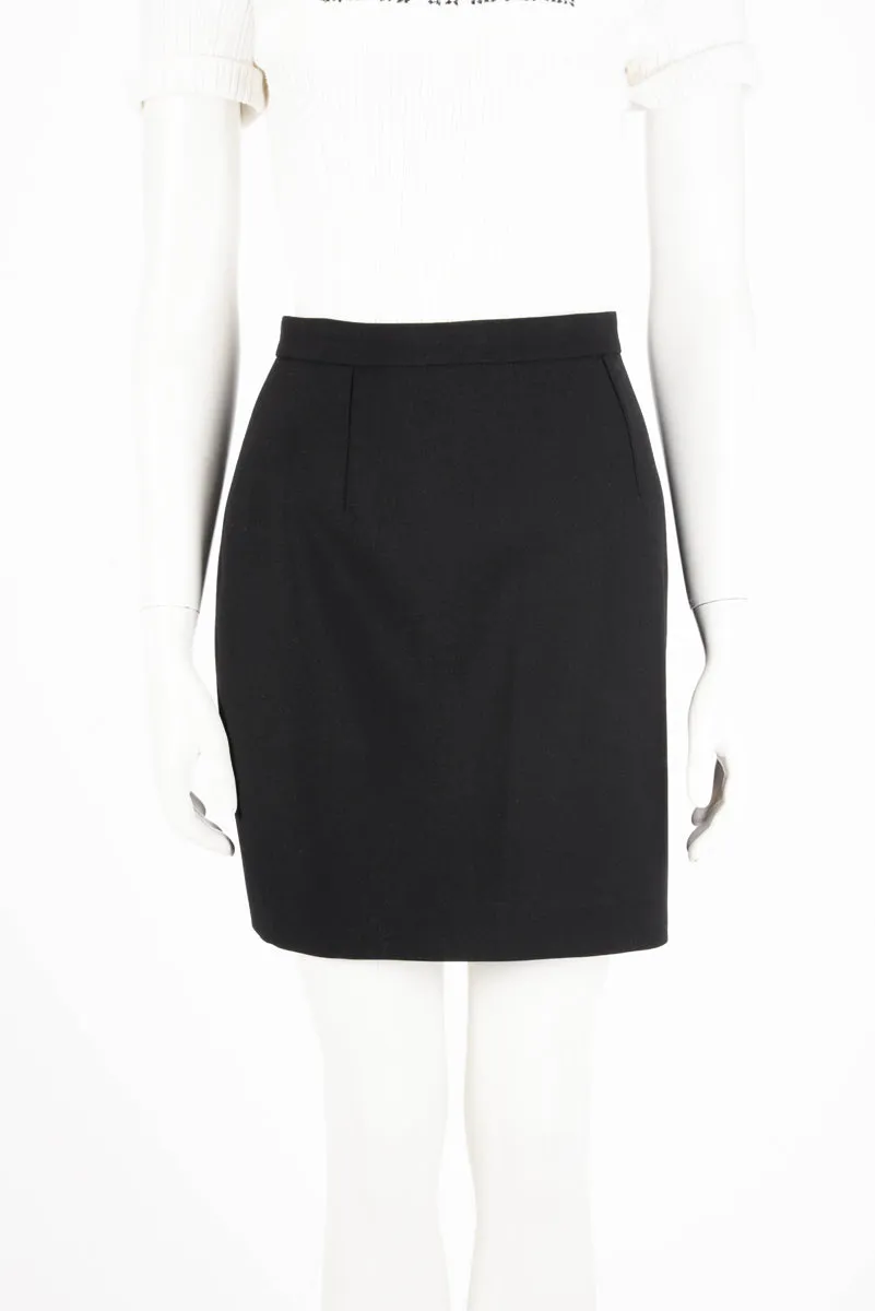 Saint Laurent Black Wool Pencil Skirt FR 40