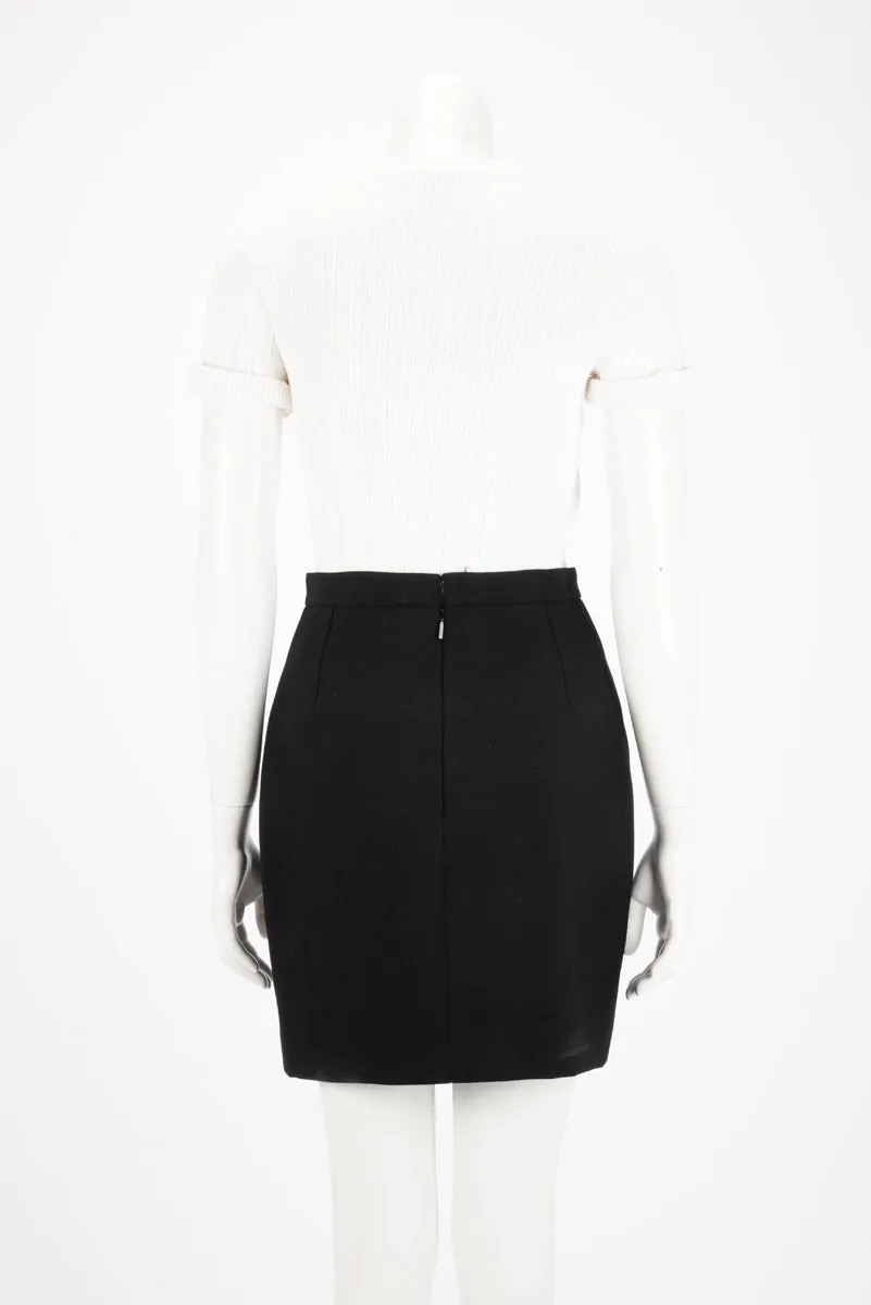 Saint Laurent Black Wool Pencil Skirt FR 40