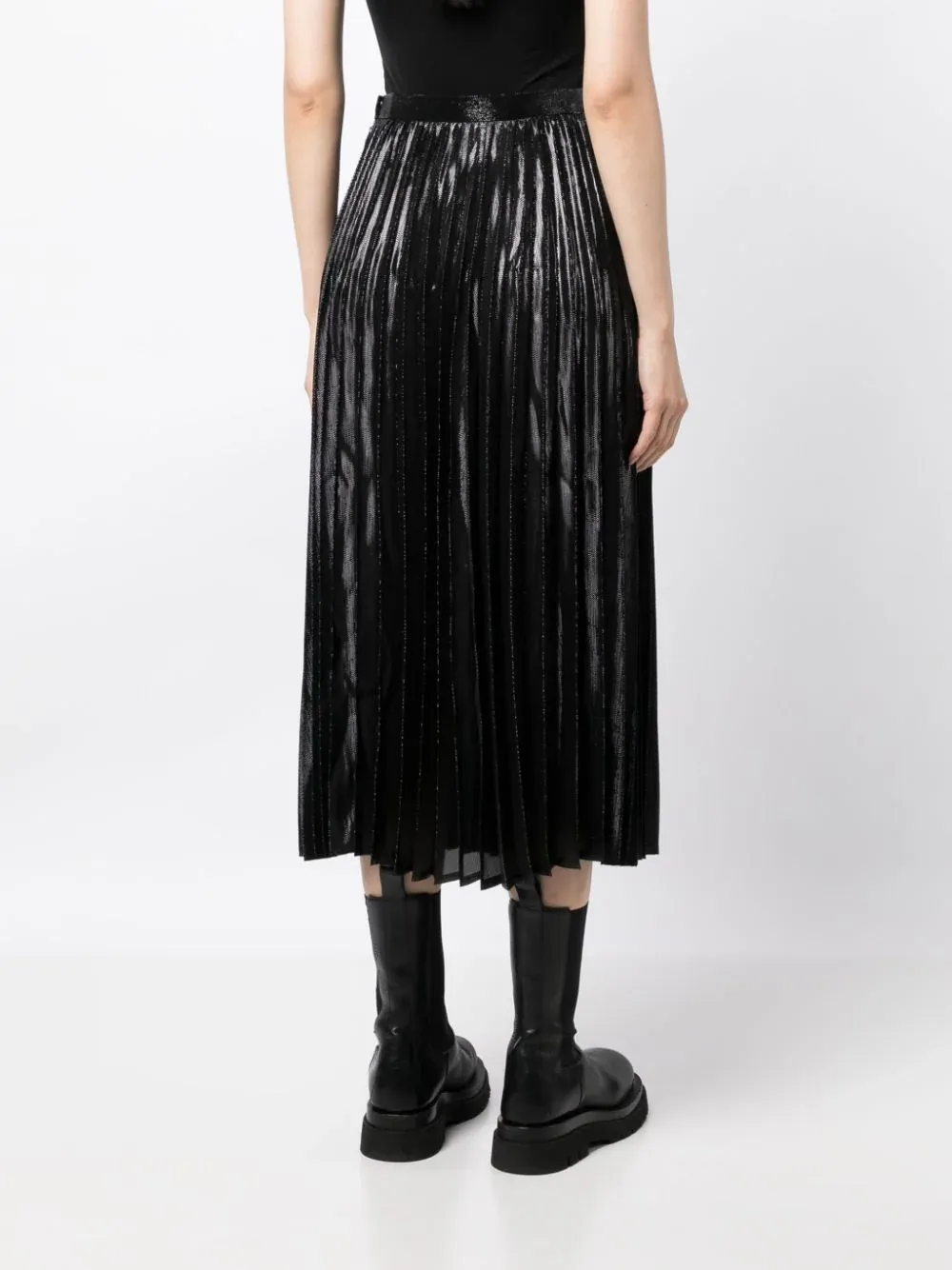 Shiny Pleated Skirt