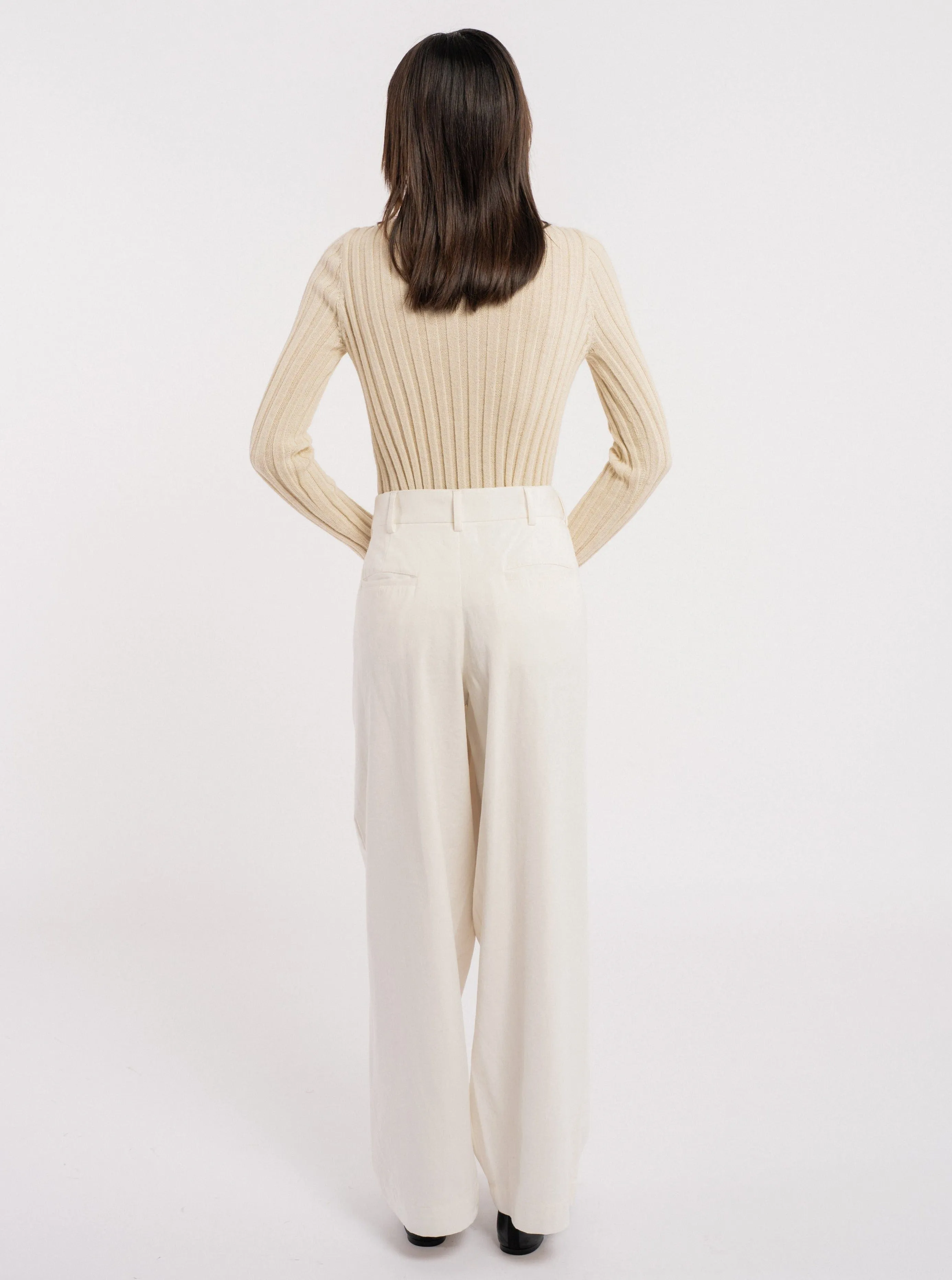 Soa Ribbed Turtleneck - Ivory