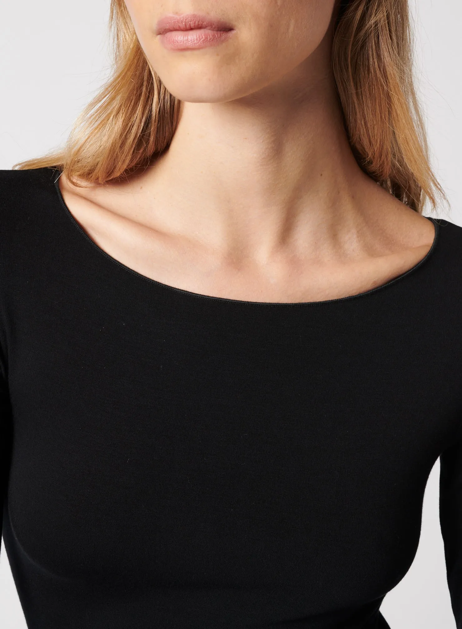 Soft Touch 3/4 Sleeve Merrow Edge Boatneck T-Shirt