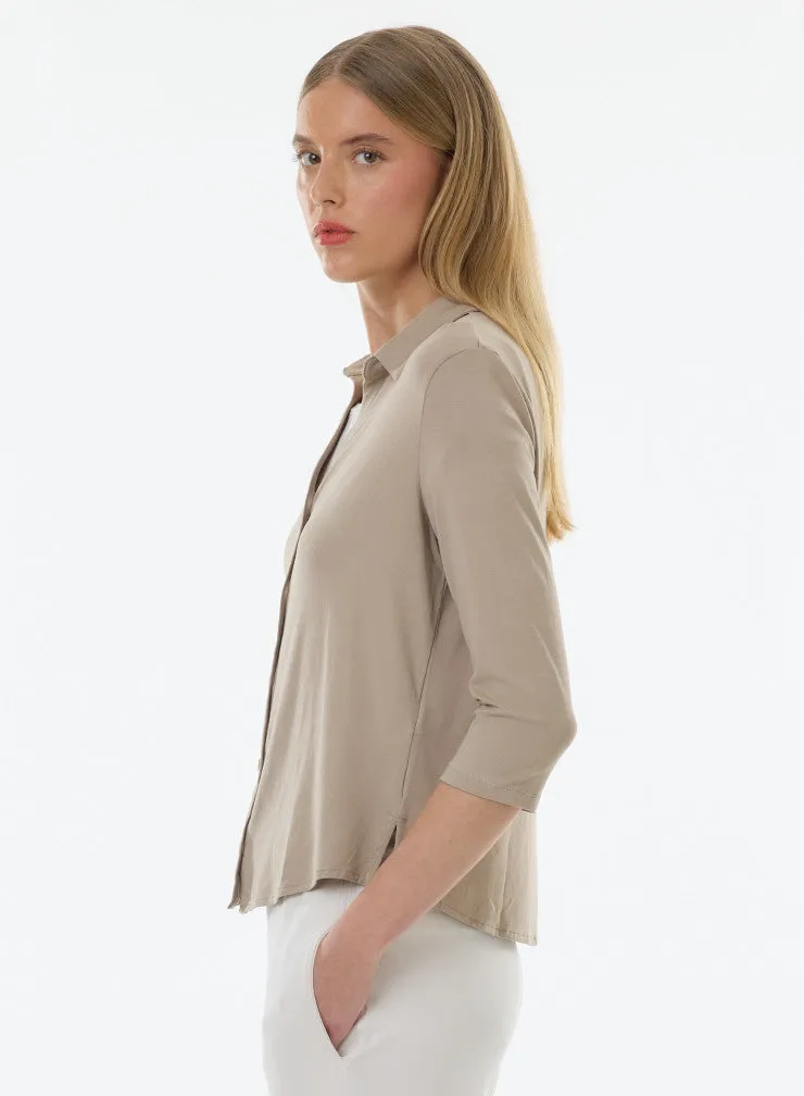 Soft Touch 3/4 Sleeve Semi Relaxed Shirt