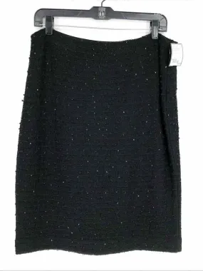 ST. JOHN COUTURE Size 10 Black Tweed pencil Skirt