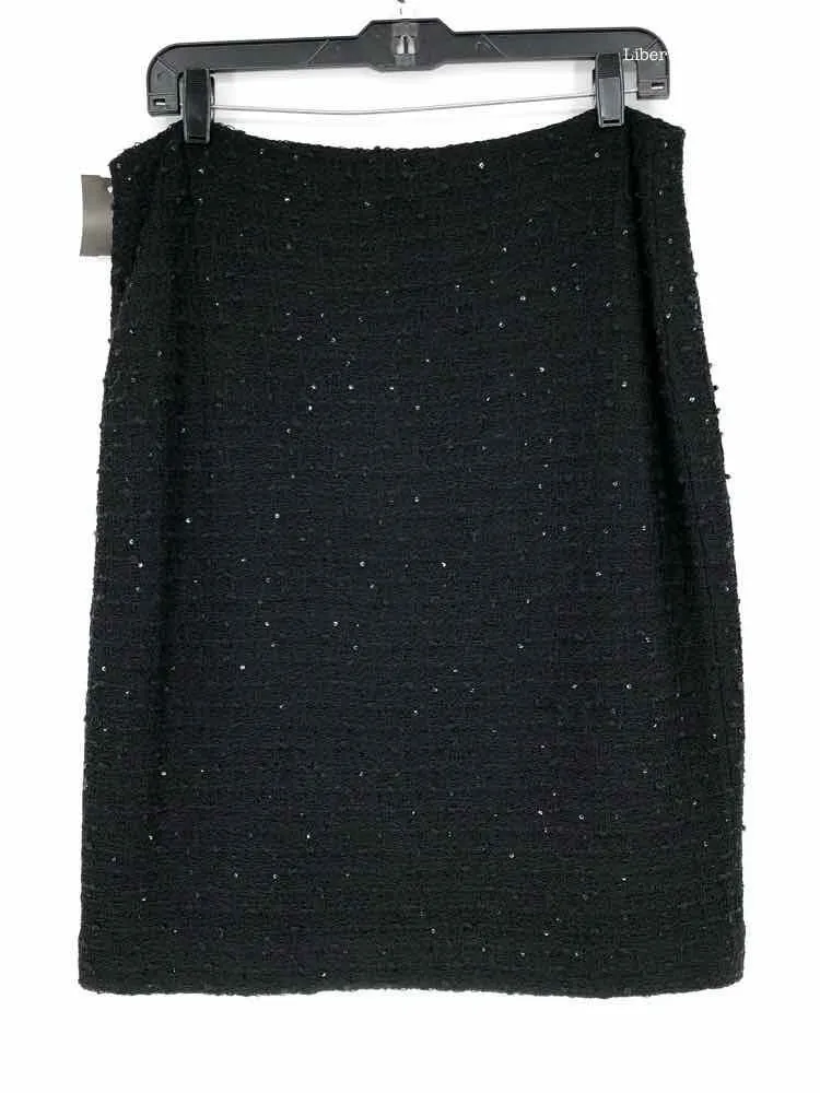 ST. JOHN COUTURE Size 10 Black Tweed pencil Skirt