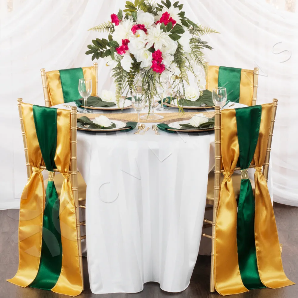 Standard Satin Chair Sash - Bright Gold