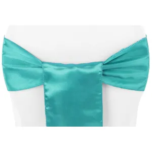 Standard Satin Chair Sash - Dark Turquoise